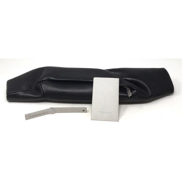 Rick Owens Black Twist Clutch Unisex Phlegethon S/S 21 Leather Handbag Purse - Picture 1 of 6